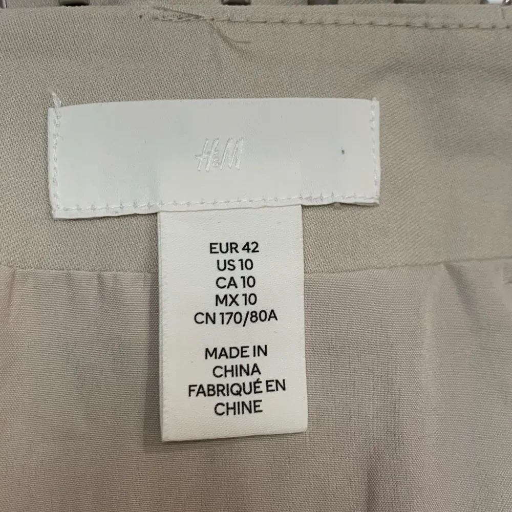 H&M Cream Mini Pencil Skirt with Silver Studded Embellishments